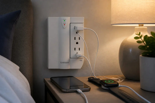 Nightstand Charging Station Setup: Power, USB, and Cable Management — organized home charging scene