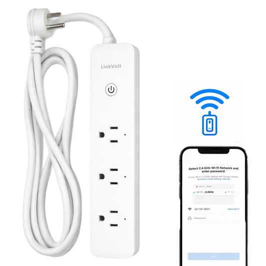 LinkVolt 20307 smart power strip with 2.4GHz Wi-Fi app setup