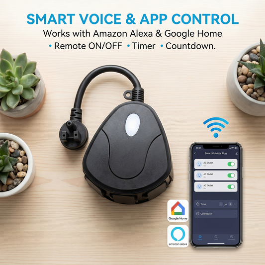 LinkVolt 40329 outdoor smart plug app, timer and voice control