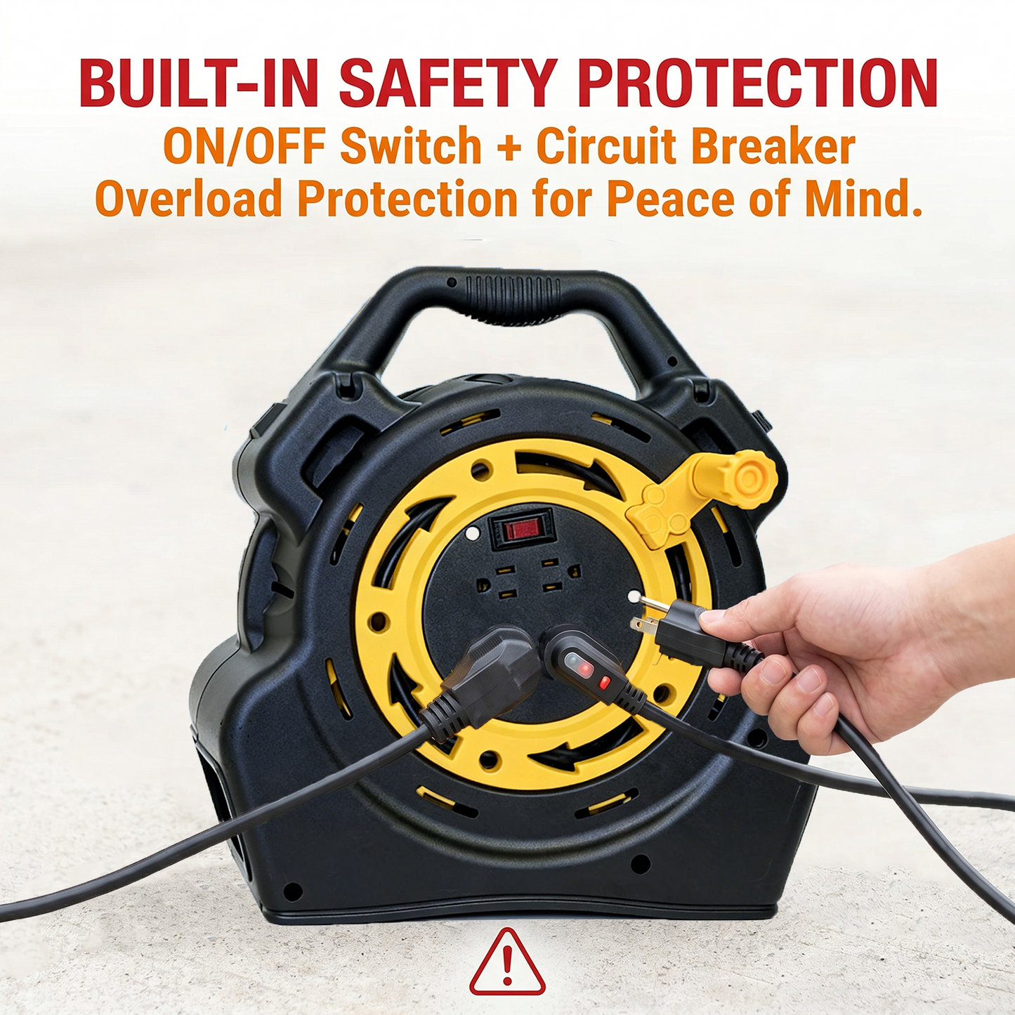 LinkVolt Y2507260-4 extension cord reel on-off switch and circuit breaker