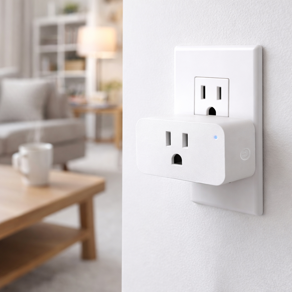 LinkVolt smart plug in a warm living space